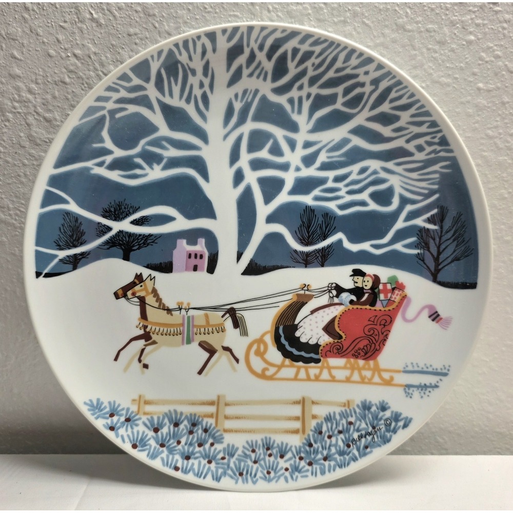 VTG Christmas Eve Shafford Plate Sleigh Ride 10"
